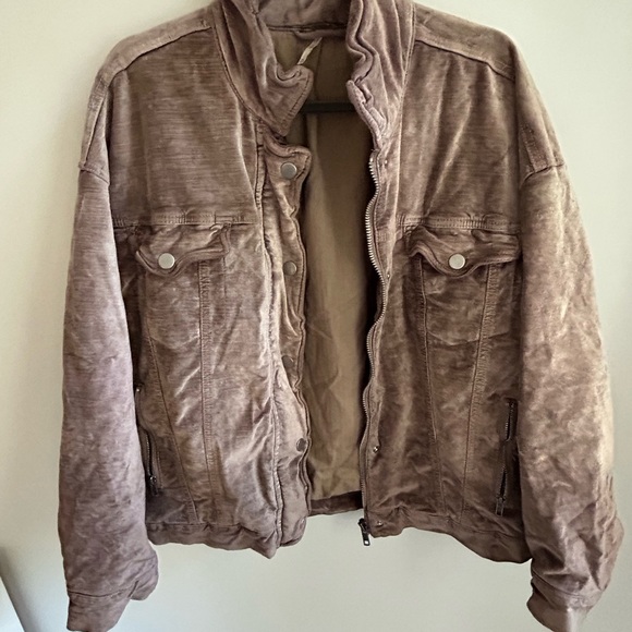 Free People | Mauve Velvet Trucker Jacket - Picture 3 of 6